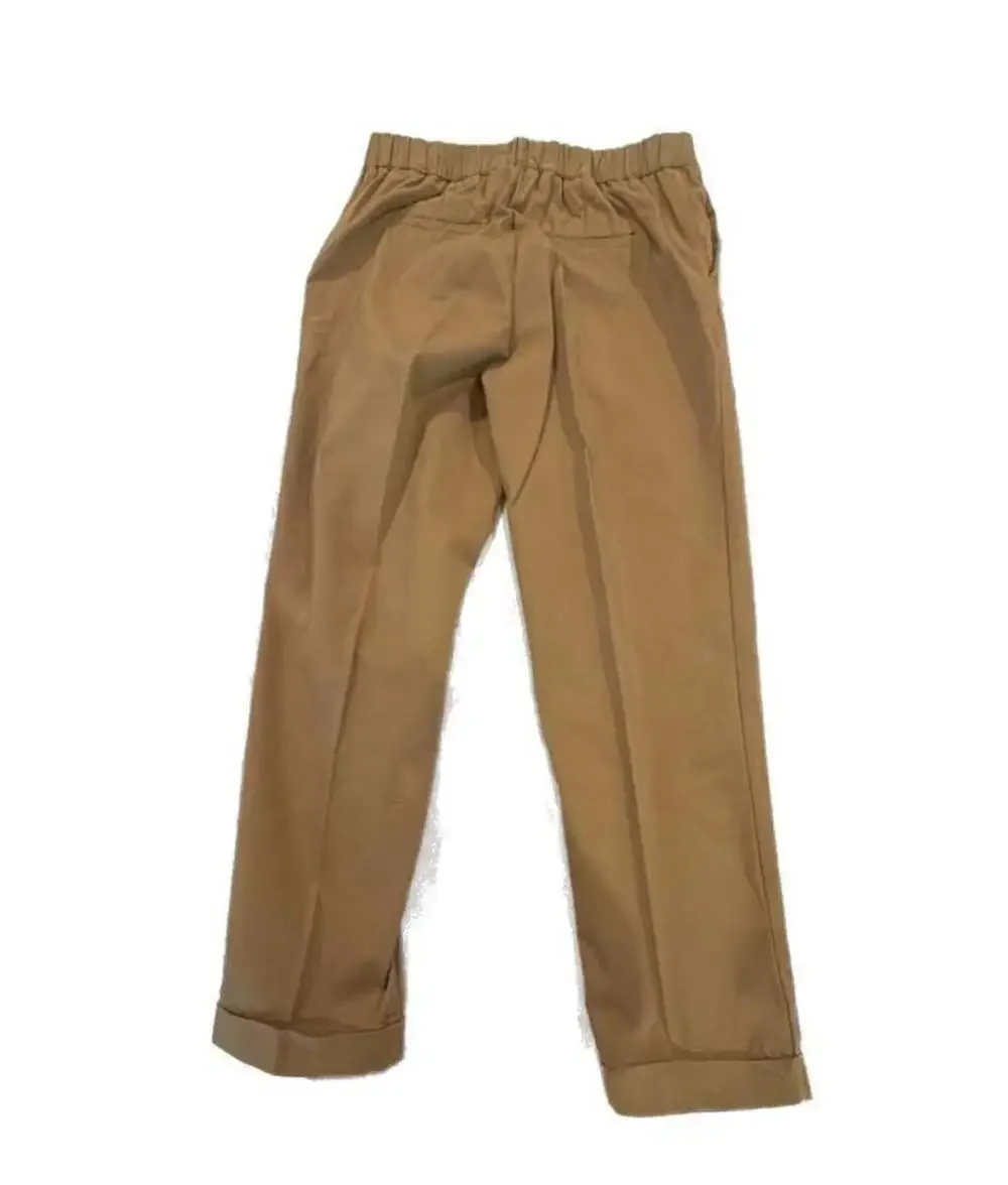 The Kooples Trend Elastic Waist Trousers in Camel size 52 US large (L/XL) flat f